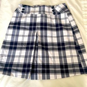 CATO Black and White Plaid Skirt